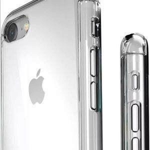 Ultra thin transparent case w/ tempered glass.
